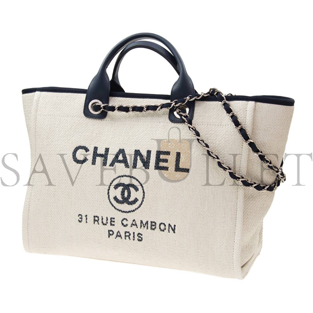 Ch*el deauville large tote gold hardware a66941 (30*50*22cm)