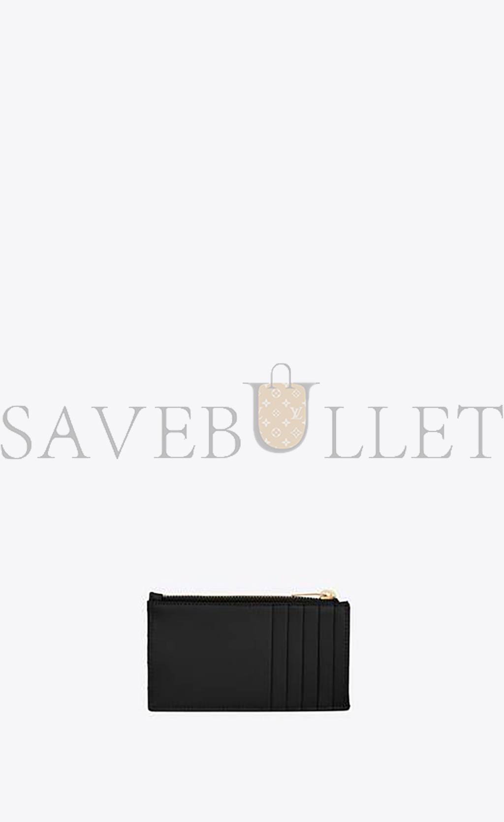 Y*L cassandre matelassÉ fragments zipped card case in grain de poudre embossed leather 607915bow011000 (13*8*2cm)