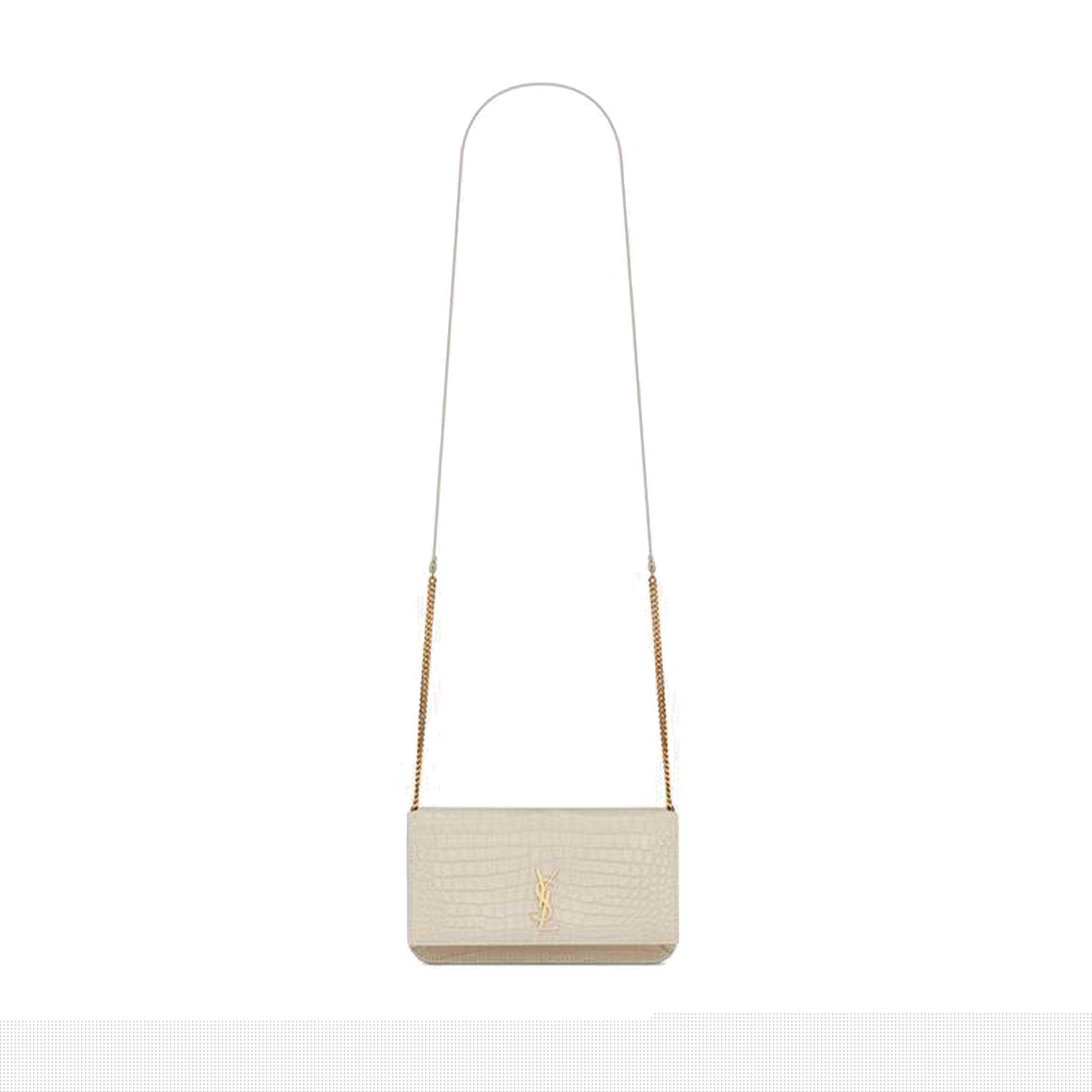 Y*L cassandre phone holder with strap in shiny crocodile-embossed leather 635095dnd1j9207 (18*11*2.5cm)