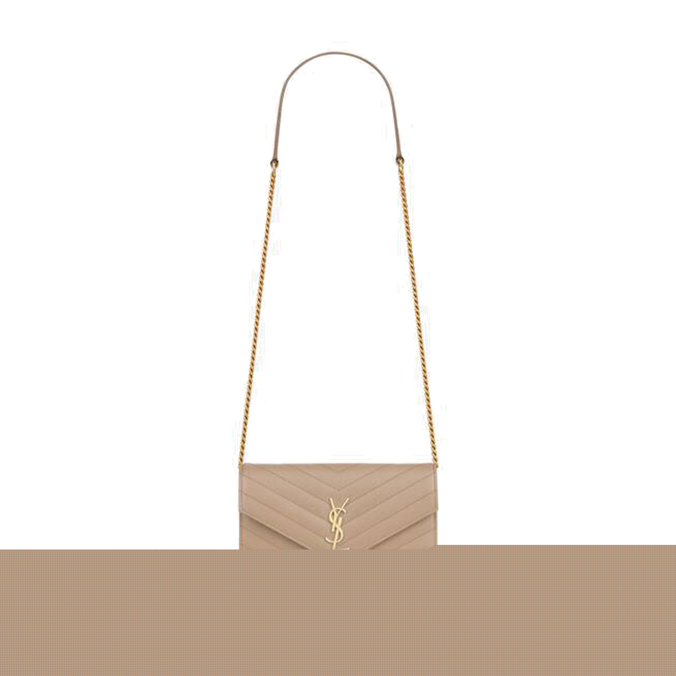 Y*L cassandre matelassÉ envelope chain wallet in grain de poudre embossed leather 695108bow012721 (19*12.5*3.5cm)