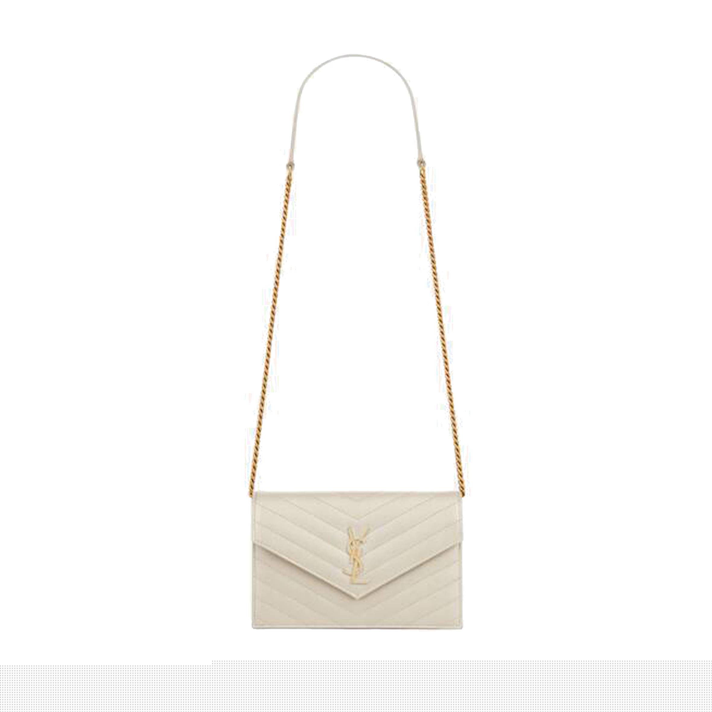 Y*L cassandre matelassÉ envelope chain wallet in grain de poudre embossed leather 742920bow019207 (19*12.5*3.5cm)