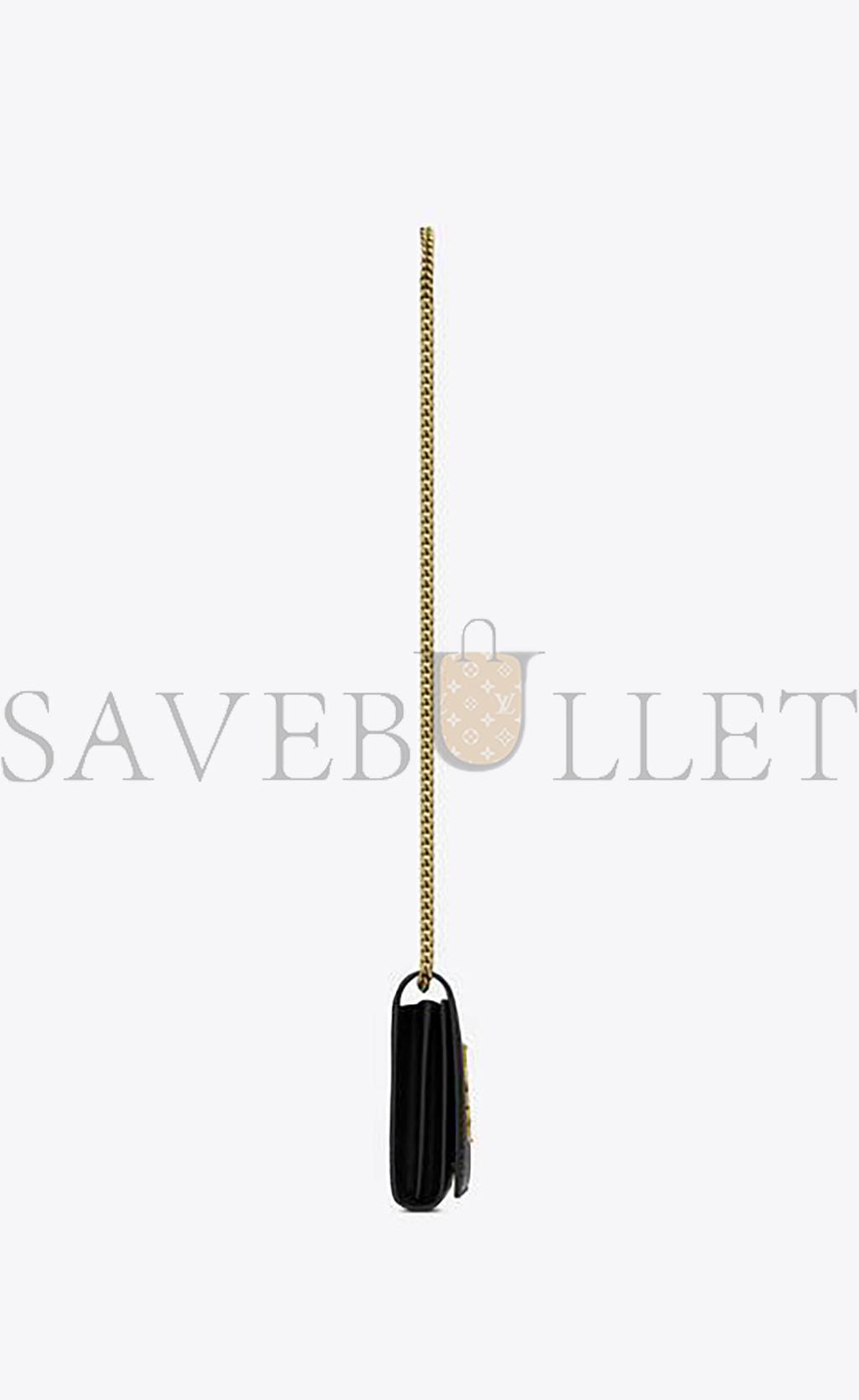 Y*L cassandre chain wallet in crocodile-embossed shiny leather 747464dnd1j1000 (22.5*14*4cm)