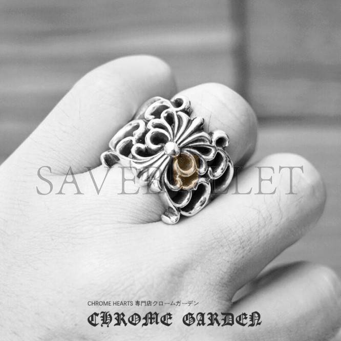Ch**me He**ts butterfly floral cross ring