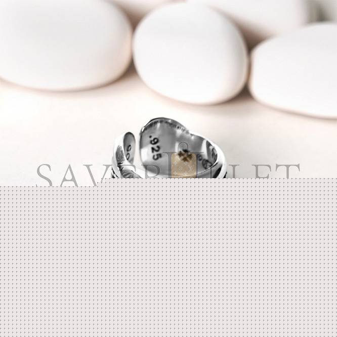 Ch**me He**ts small scroll label ring