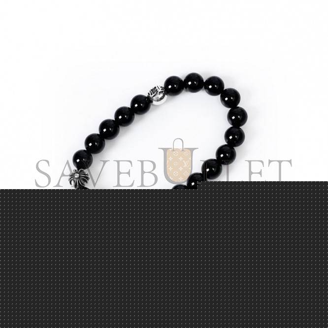 Ch**me He**ts onyx bead bracelet 8mm (4 silver beads)