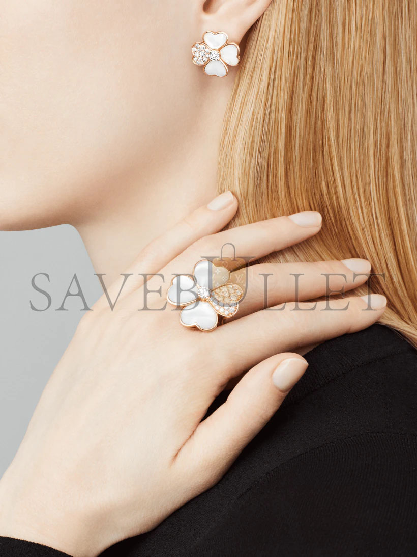 v*n cl*f arpels cosmos earrings, small model - rose gold, Di*m*nd, mother-of-pearl  vcaro5bx00