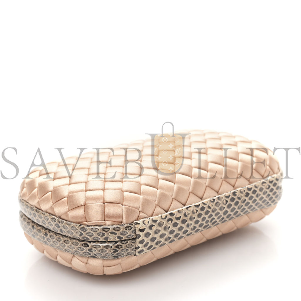 bo*te*ga Ve*ne*ta satin intreccio impero ayers knot clutch flamingo (19*13*5cm)