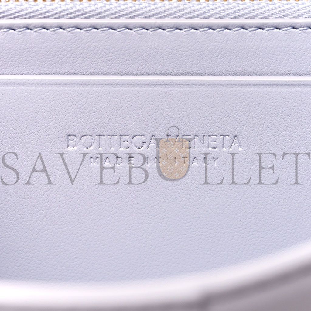 bo*te*ga Ve*ne*ta lambskin maxi intrecciato padded large flap wallet oyster lilac (19*10*4cm)