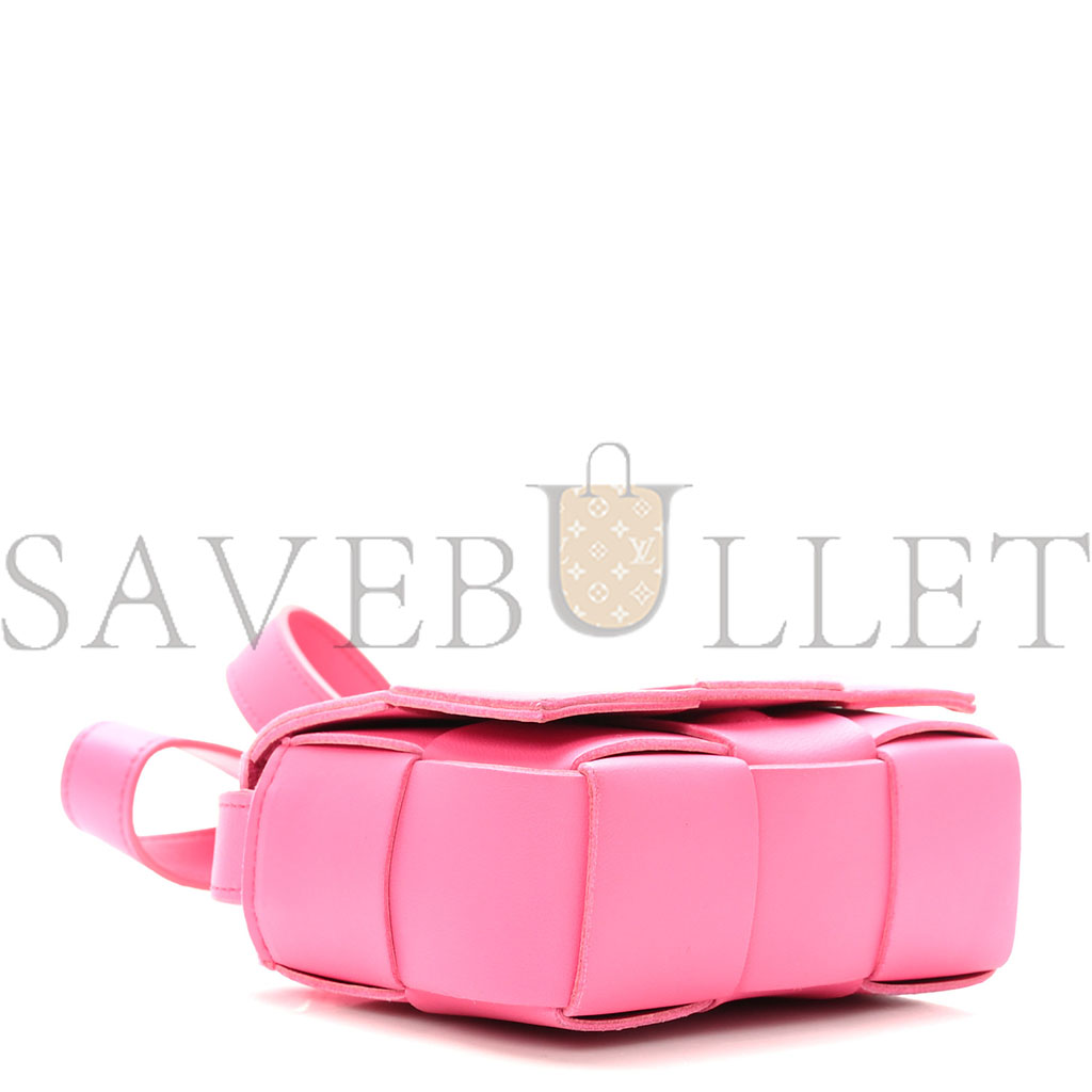 bo*te*ga Ve*ne*ta lambskin maxi intrecciato extra mini cassette crossbody bag bon bon (12*9*5cm)