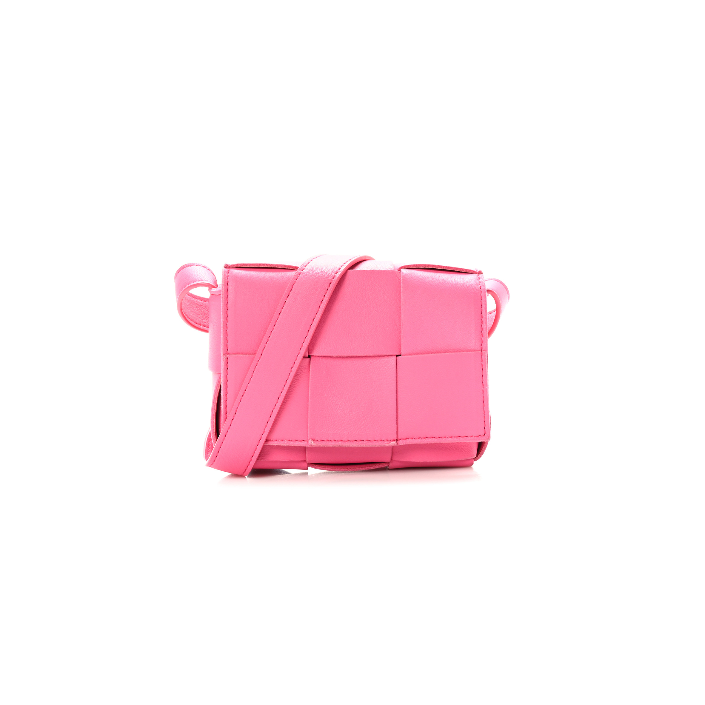 bo*te*ga Ve*ne*ta lambskin maxi intrecciato extra mini cassette crossbody bag bon bon (12*9*5cm)