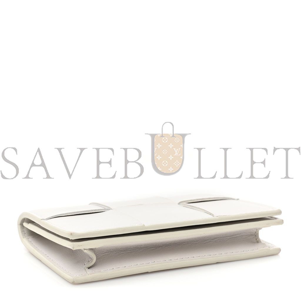bo*te*ga Ve*ne*ta nappa maxi intrecciato card holder wallet white (12*8*3cm)