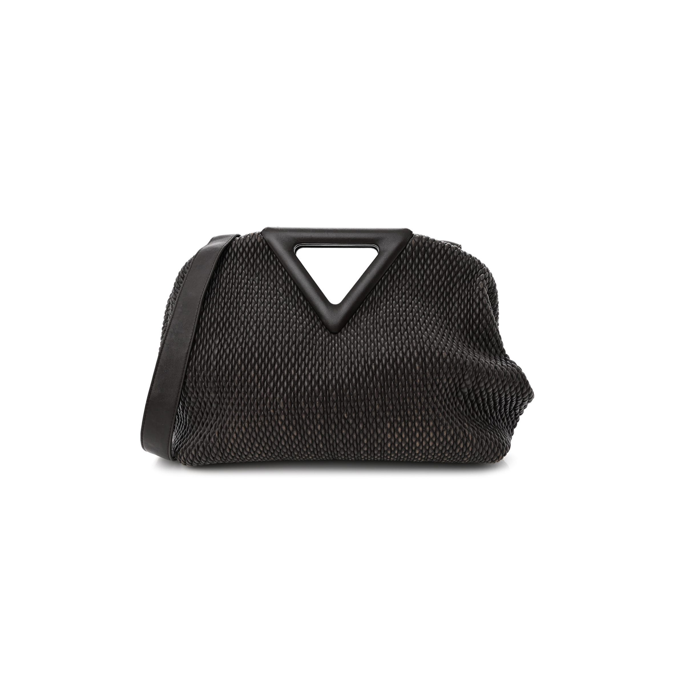 bo*te*ga Ve*ne*ta lambskin knit medium the point triangle bag fondant (30*25*13cm)