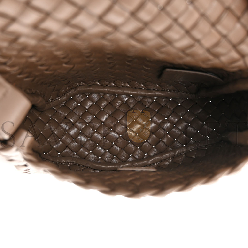 bo*te*ga Ve*ne*ta nappa intreccio mini cobble shoulder bag taupe grey (19*18*8cm)