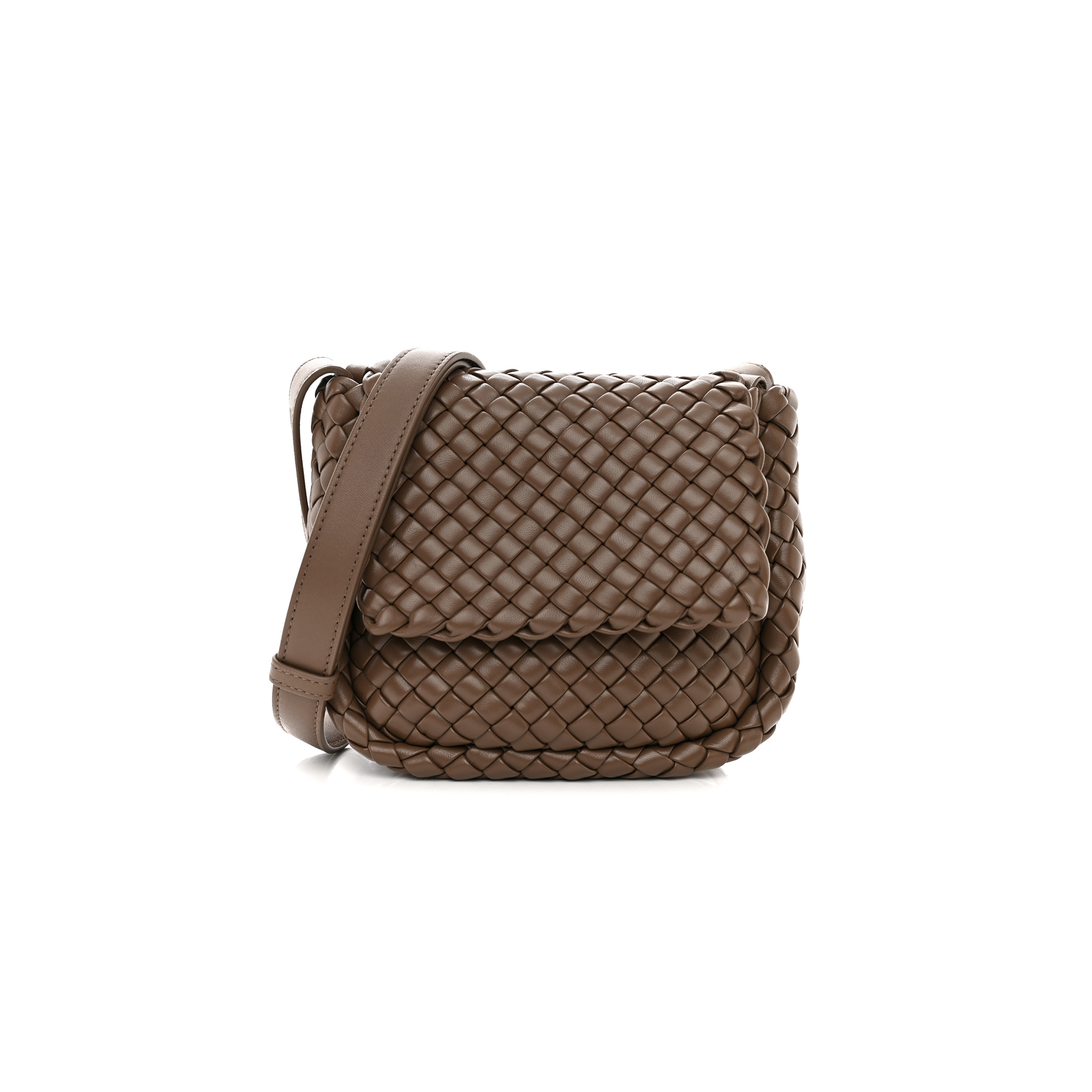 bo*te*ga Ve*ne*ta nappa intreccio mini cobble shoulder bag taupe grey (19*18*8cm)
