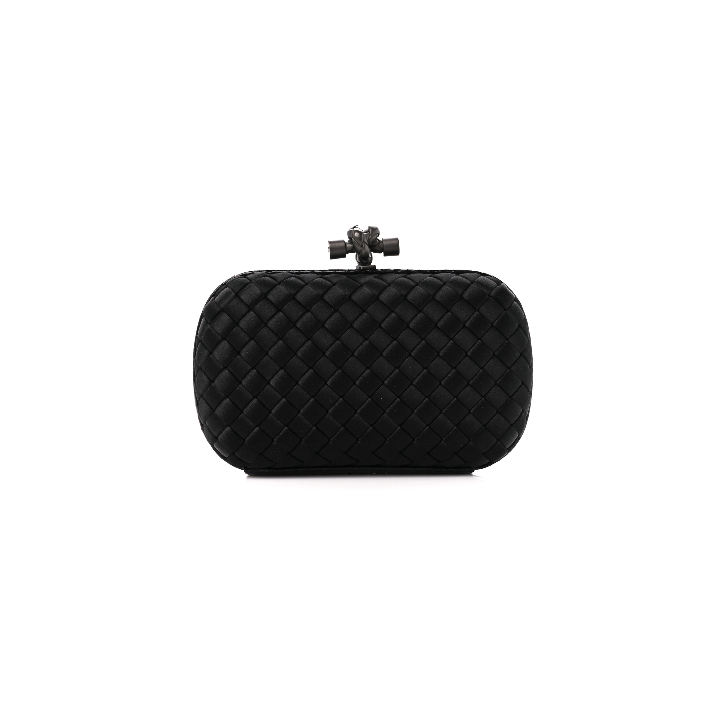 bo*te*ga Ve*ne*ta satin intreccio impero ayers knot clutch black (17*10*4cm)
