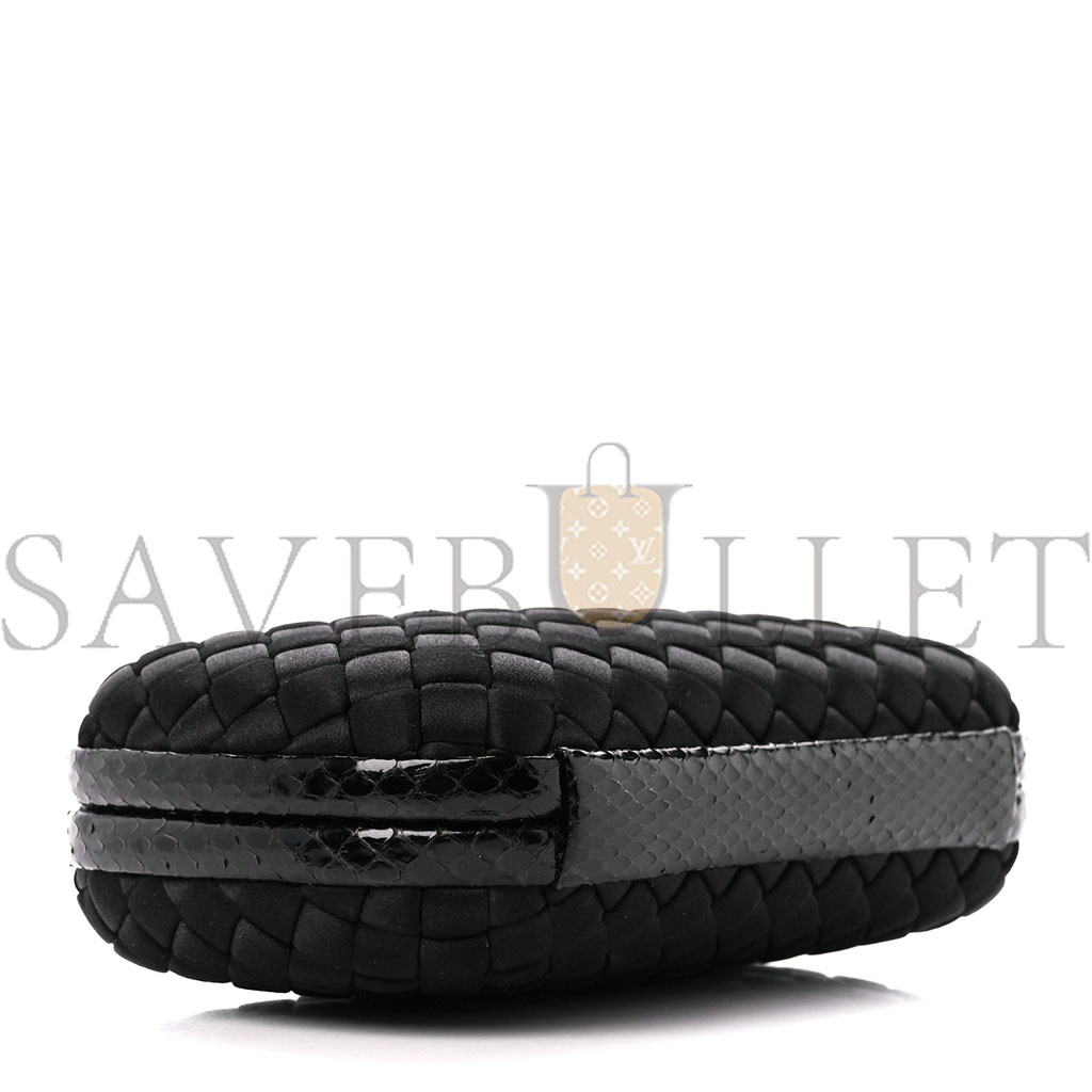 bo*te*ga Ve*ne*ta satin intreccio impero ayers knot clutch black (17*10*4cm)