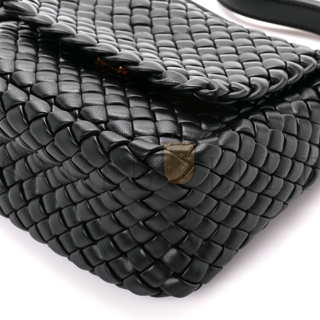 bo*te*ga Ve*ne*ta nappa intrecciato small cobble shoulder bag black (27*22*10cm)