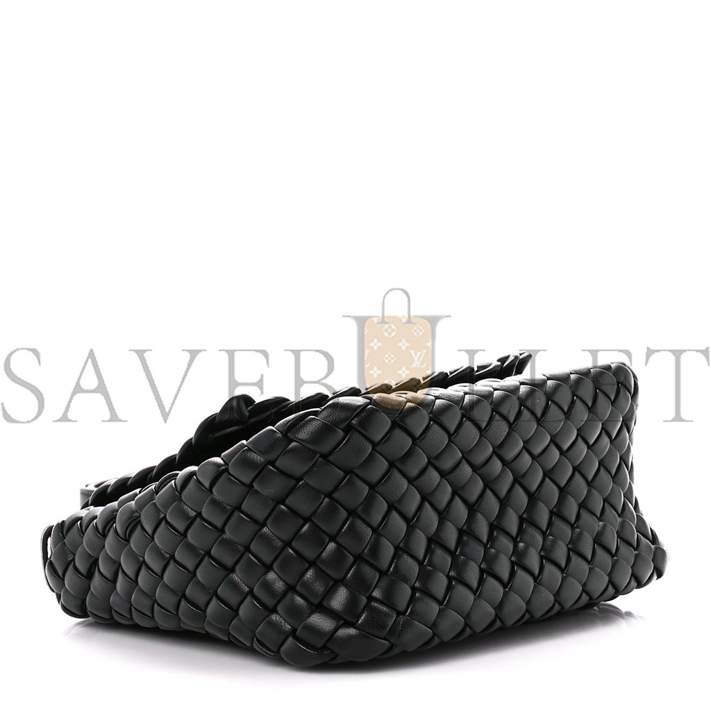 bo*te*ga Ve*ne*ta nappa intrecciato small cobble shoulder bag black (27*22*10cm)