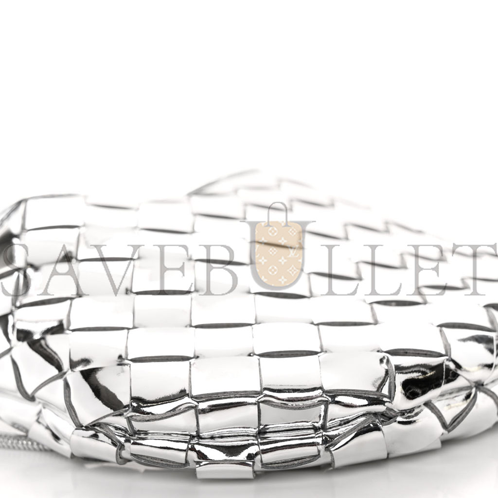 bo*te*ga Ve*ne*ta mirror laminated nappa intrecciato mini sardine bag silver (20*15*3cm)