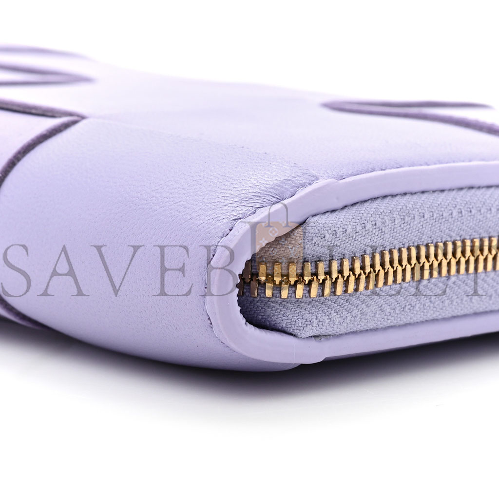 bo*te*ga Ve*ne*ta shiny calfskin intreccio wallet wisteria (19*11*2cm)