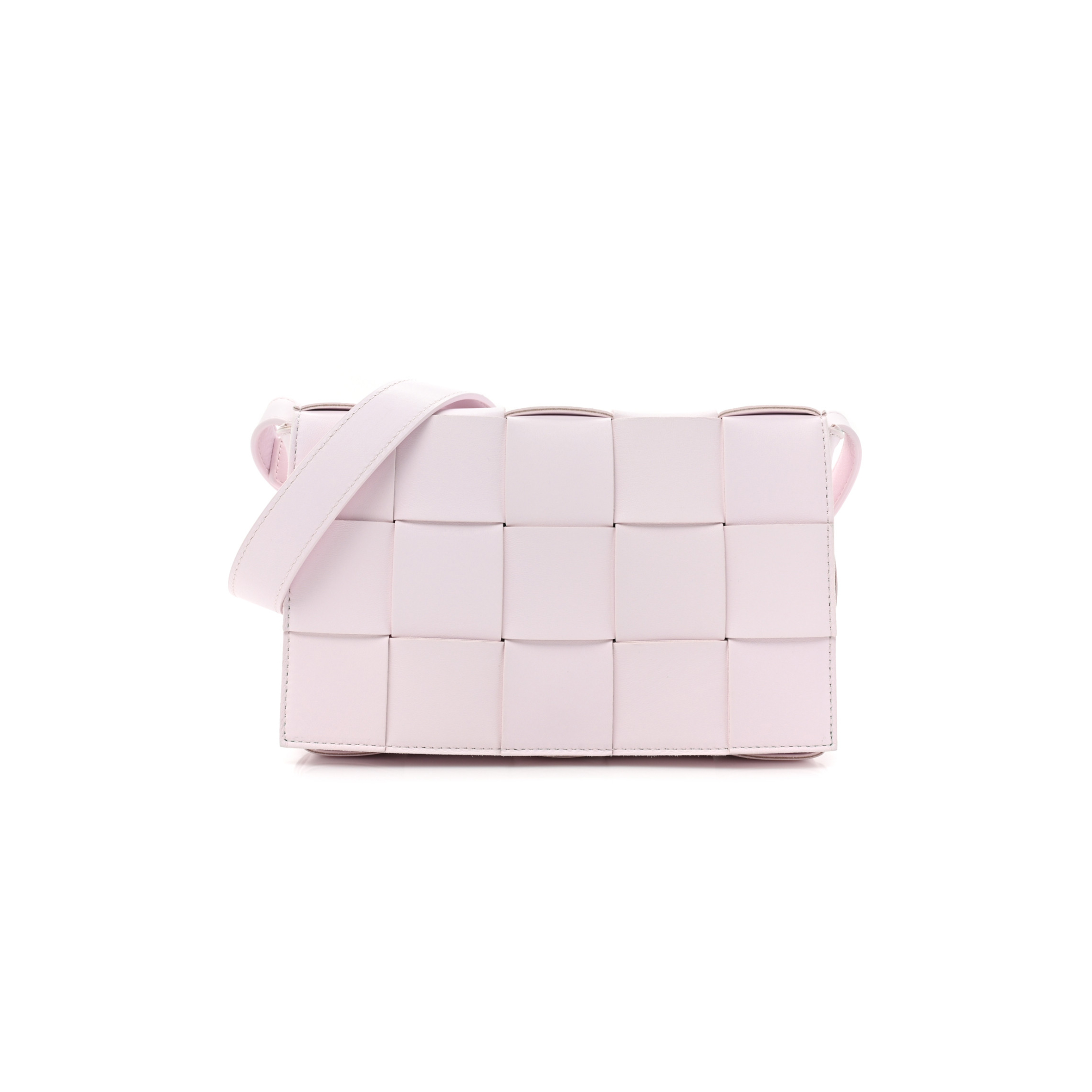 bo*te*ga Ve*ne*ta lambskin maxi intrecciato cassette crossbody bag bliss washed (23*15*5.5cm)