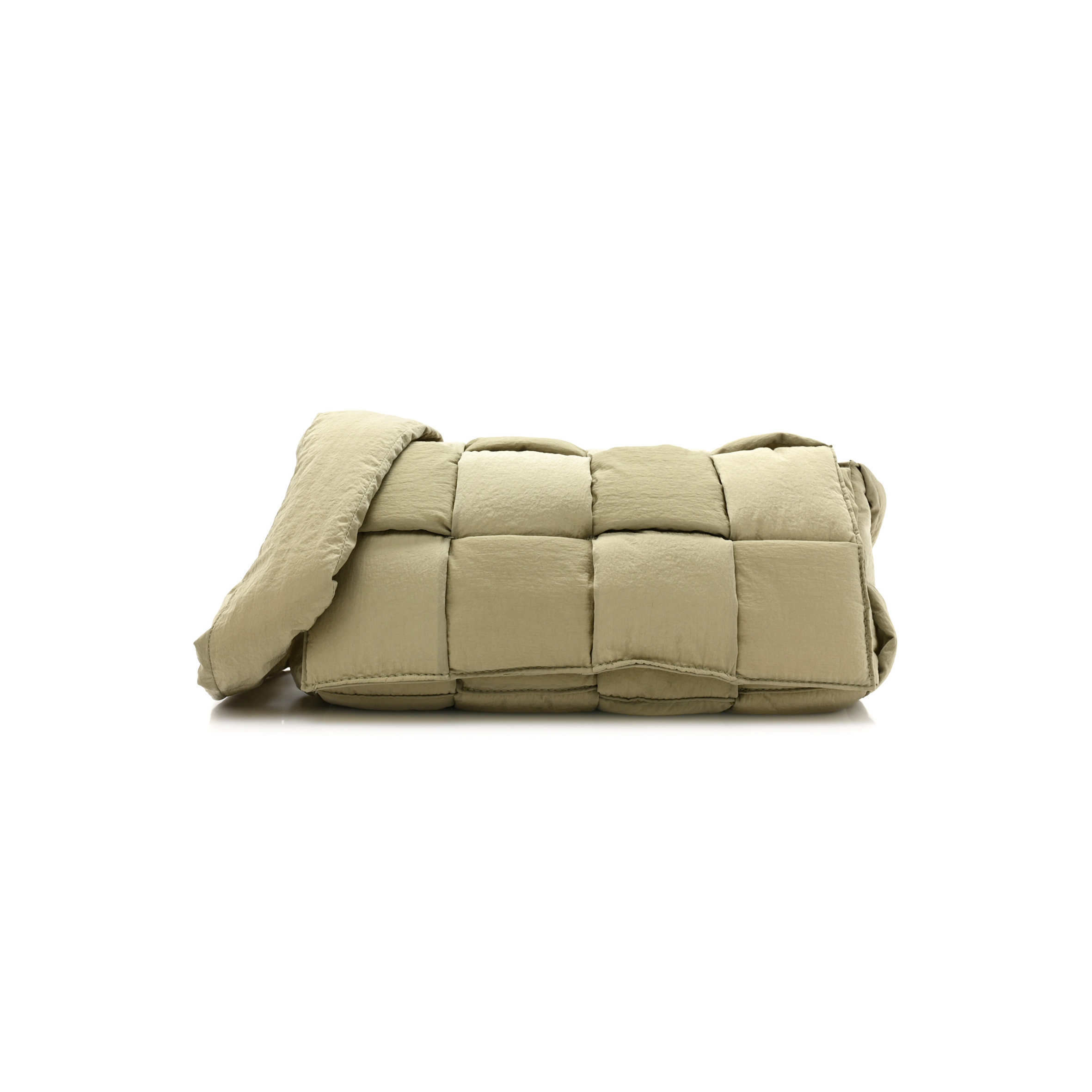 bo*te*ga Ve*ne*ta nylon intrecciato padded tech cassette bag travertine (32*17*10cm)