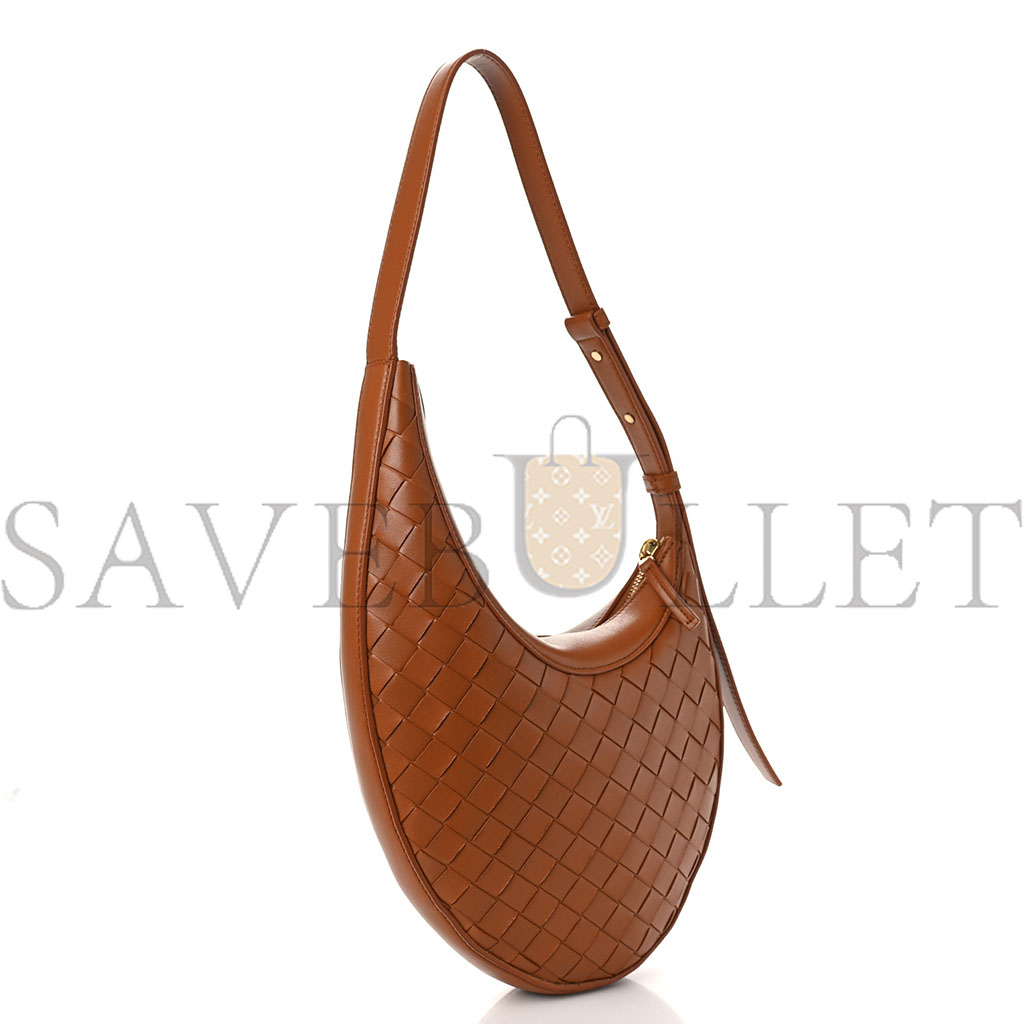 bo*te*ga Ve*ne*ta nappa intrecciato small drop shoulder bag wood (23*34*6cm)