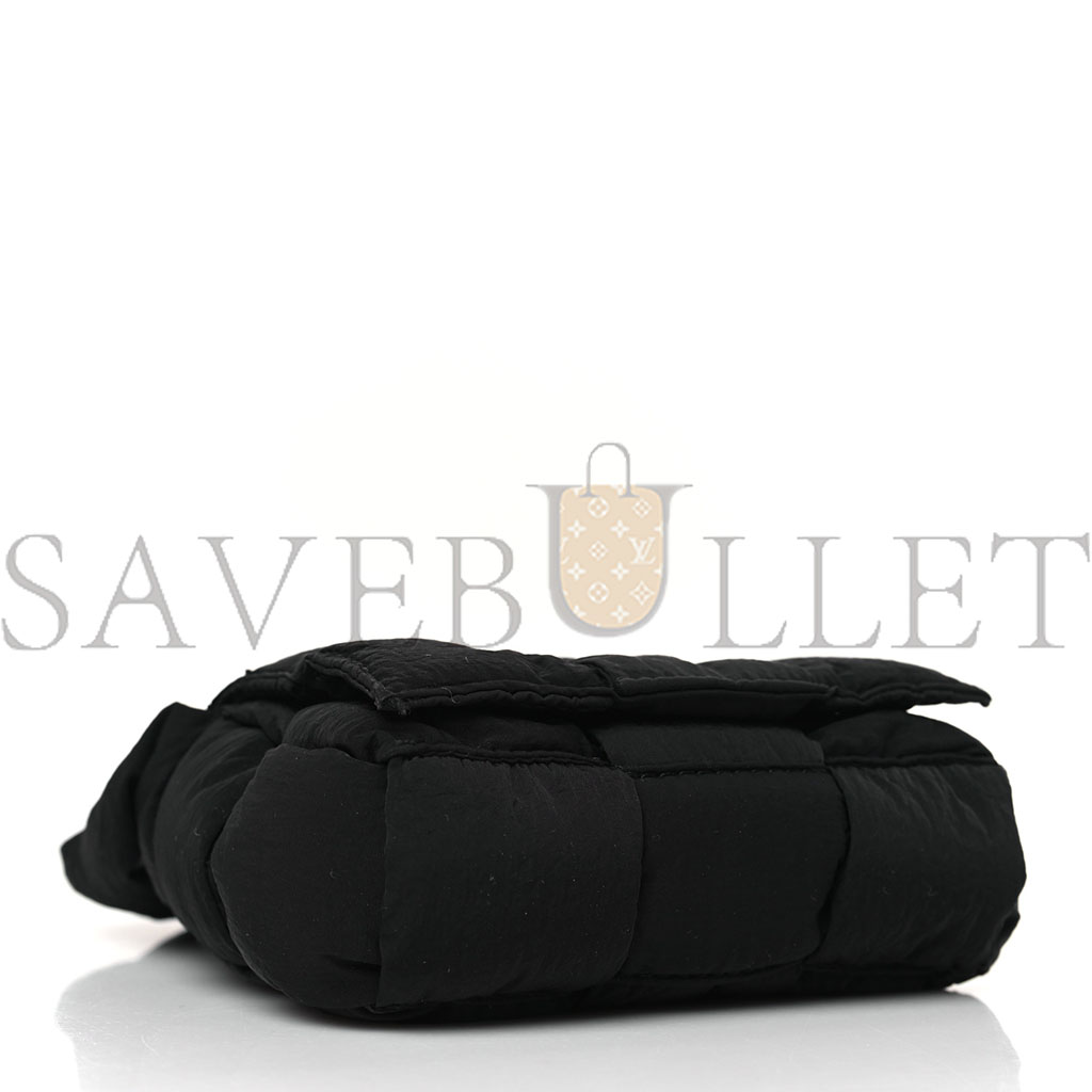 bo*te*ga Ve*ne*ta nylon intrecciato mini padded tech candy cassette bag black (13*8*3cm)