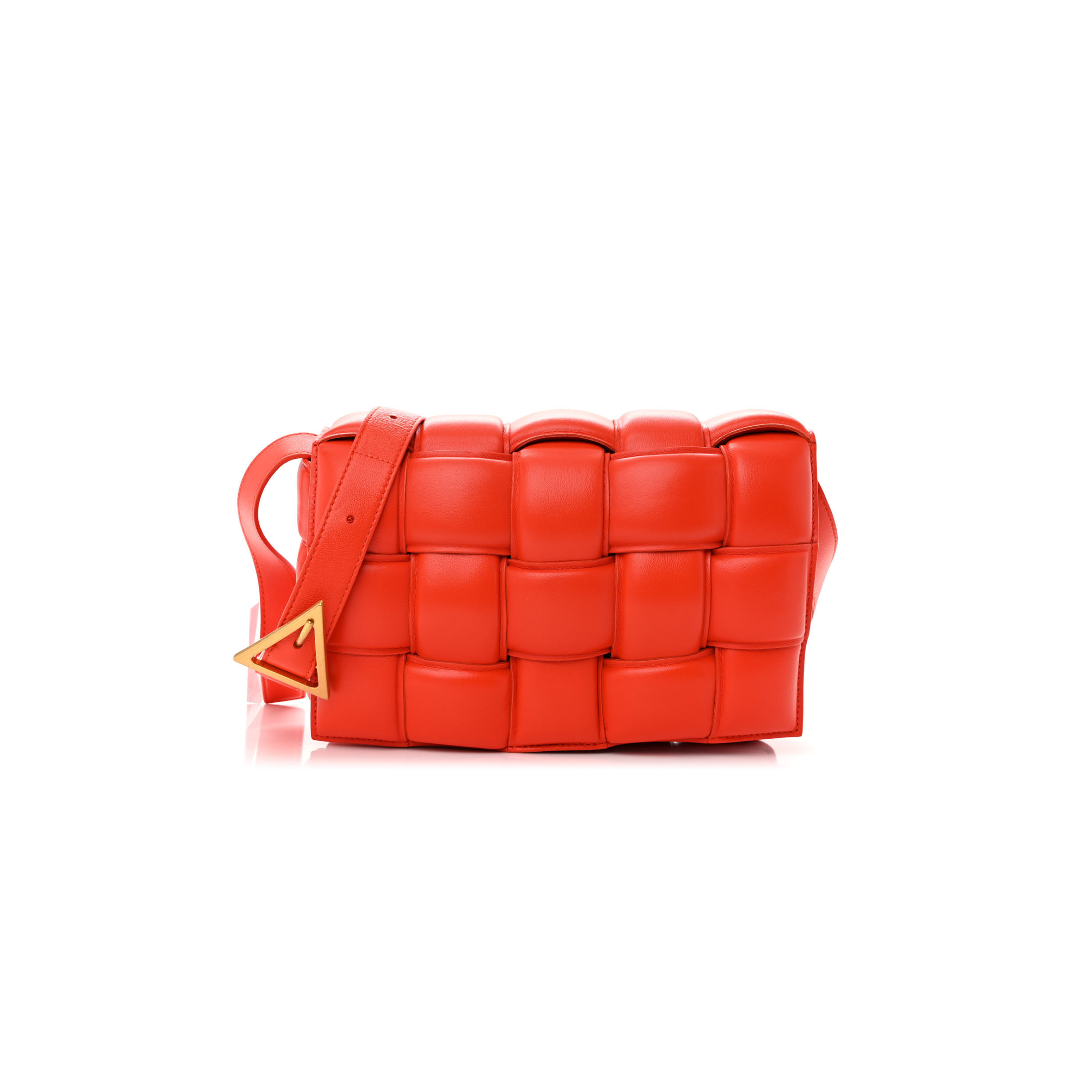 bo*te*ga Ve*ne*ta nappa maxi intreccio padded cassette crossbody bag sunburst (26*18*8cm)