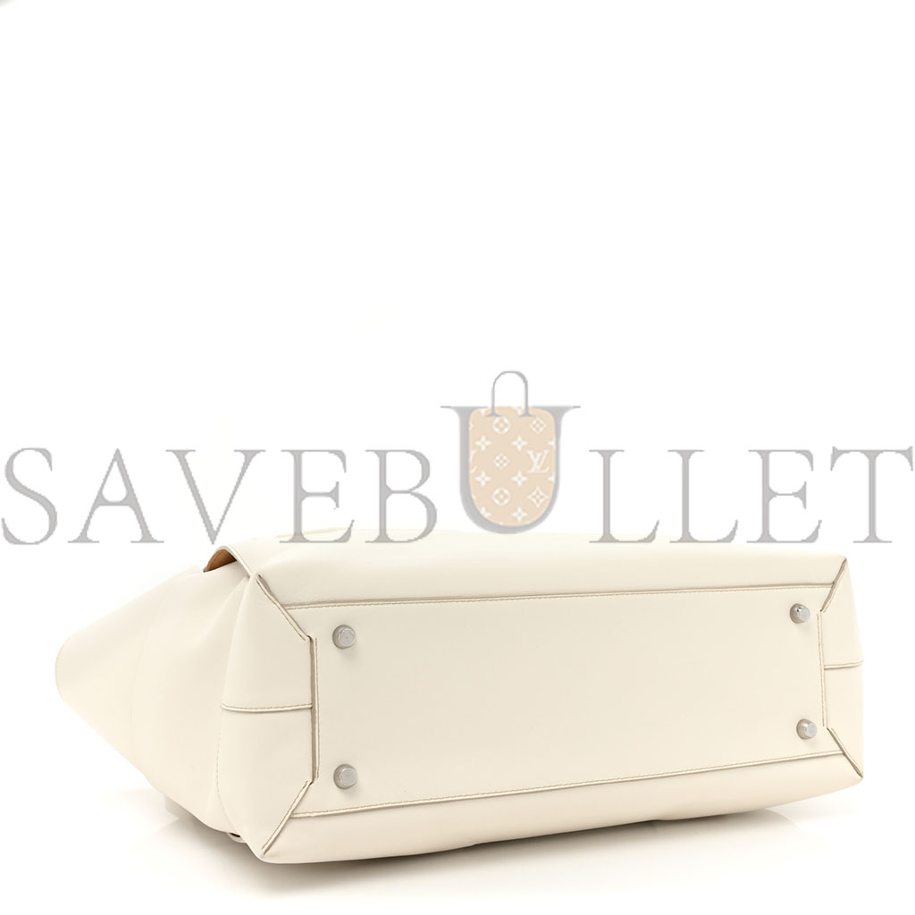 bo*te*ga Ve*ne*ta french calfskin maxi intrecciato large arco bianco (38*30*14cm)