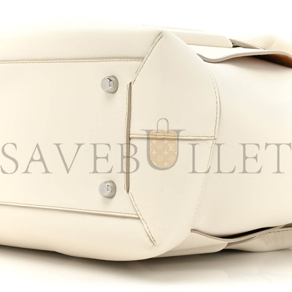 bo*te*ga Ve*ne*ta french calfskin maxi intrecciato large arco bianco (38*30*14cm)