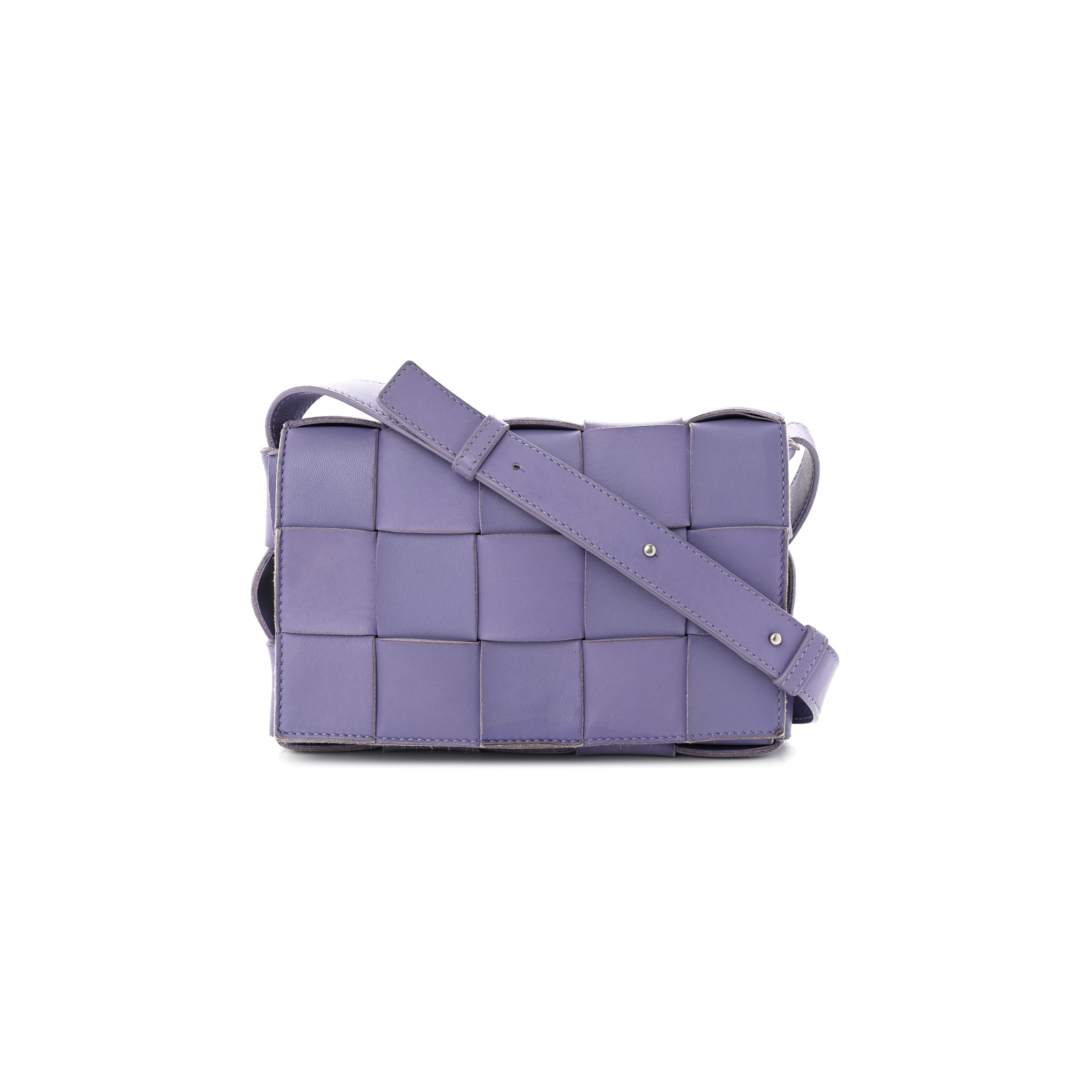 bo*te*ga Ve*ne*ta lambskin intreccio cassette crossbody bag wisteria (23*15*5.5cm)