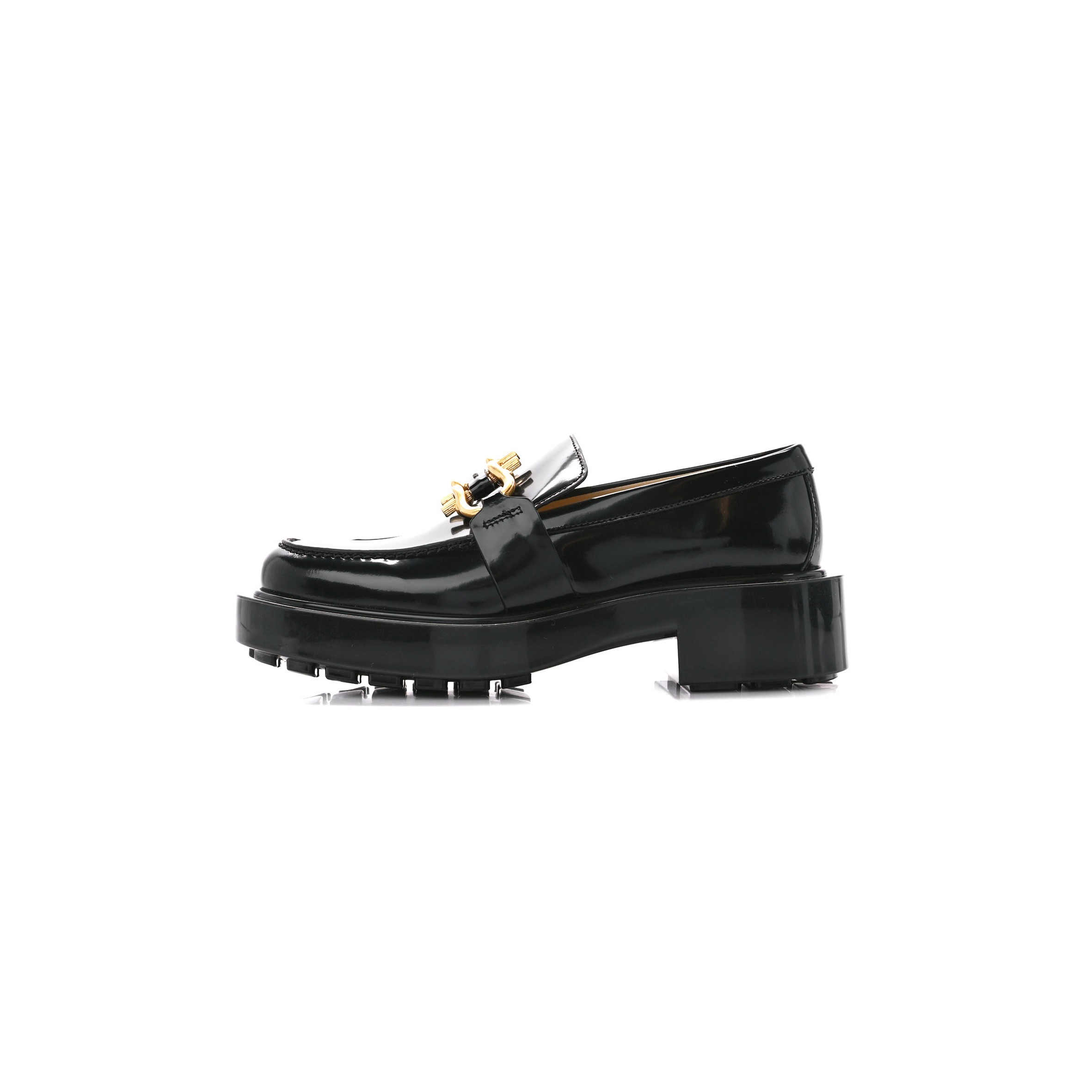bo*te*ga Ve*ne*ta glossy calfskin monsieur loafers 36 black