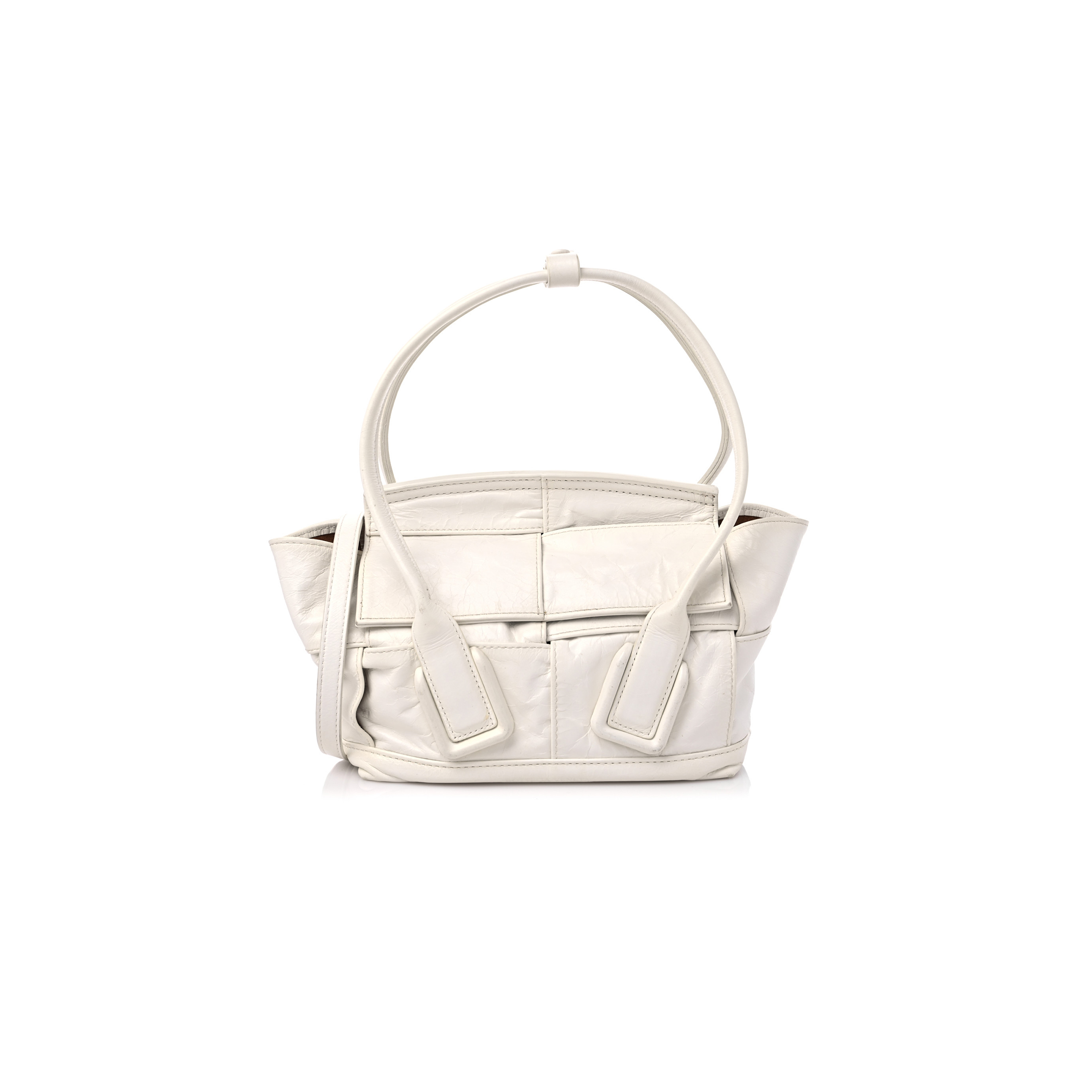 bo*te*ga Ve*ne*ta paper calfskin maxi intrecciato mini arco slouch plaster (18*17*8cm)