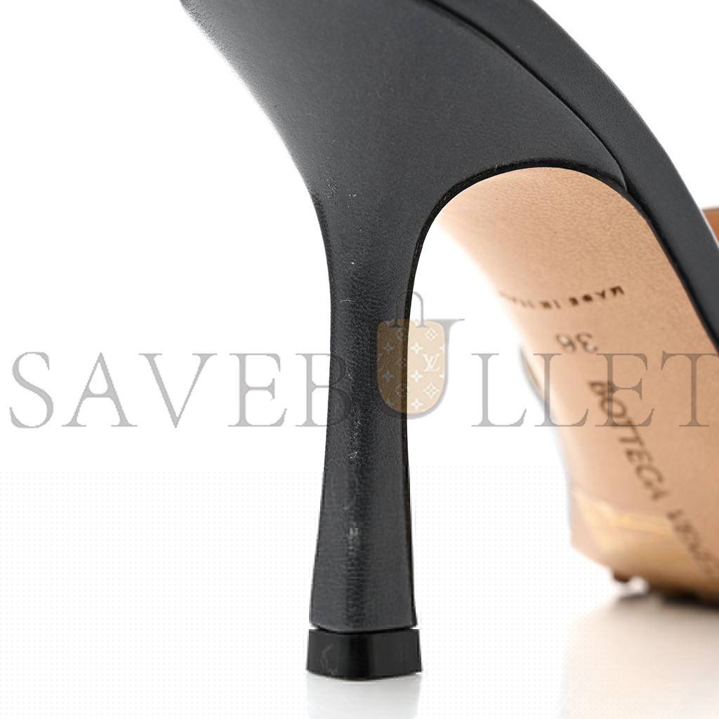 bo*te*ga Ve*ne*ta lambskin stretch mule sandals 36 light graphite