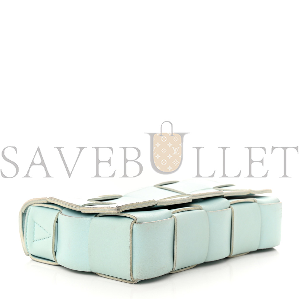 bo*te*ga Ve*ne*ta nappa maxi intreccio cassette bag teal washed (23*15*5.5cm)