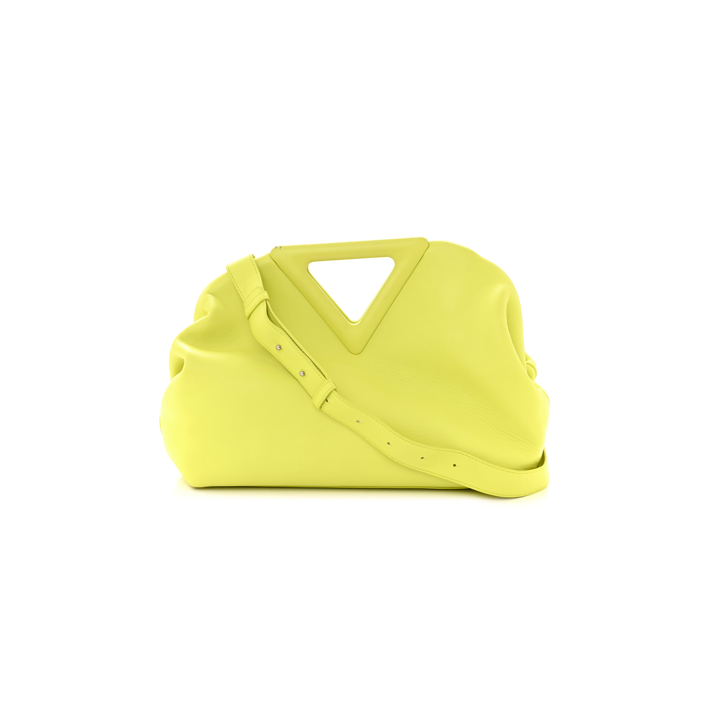 bo*te*ga Ve*ne*ta calfskin medium the point triangle bag seagrass (32*23*11cm)