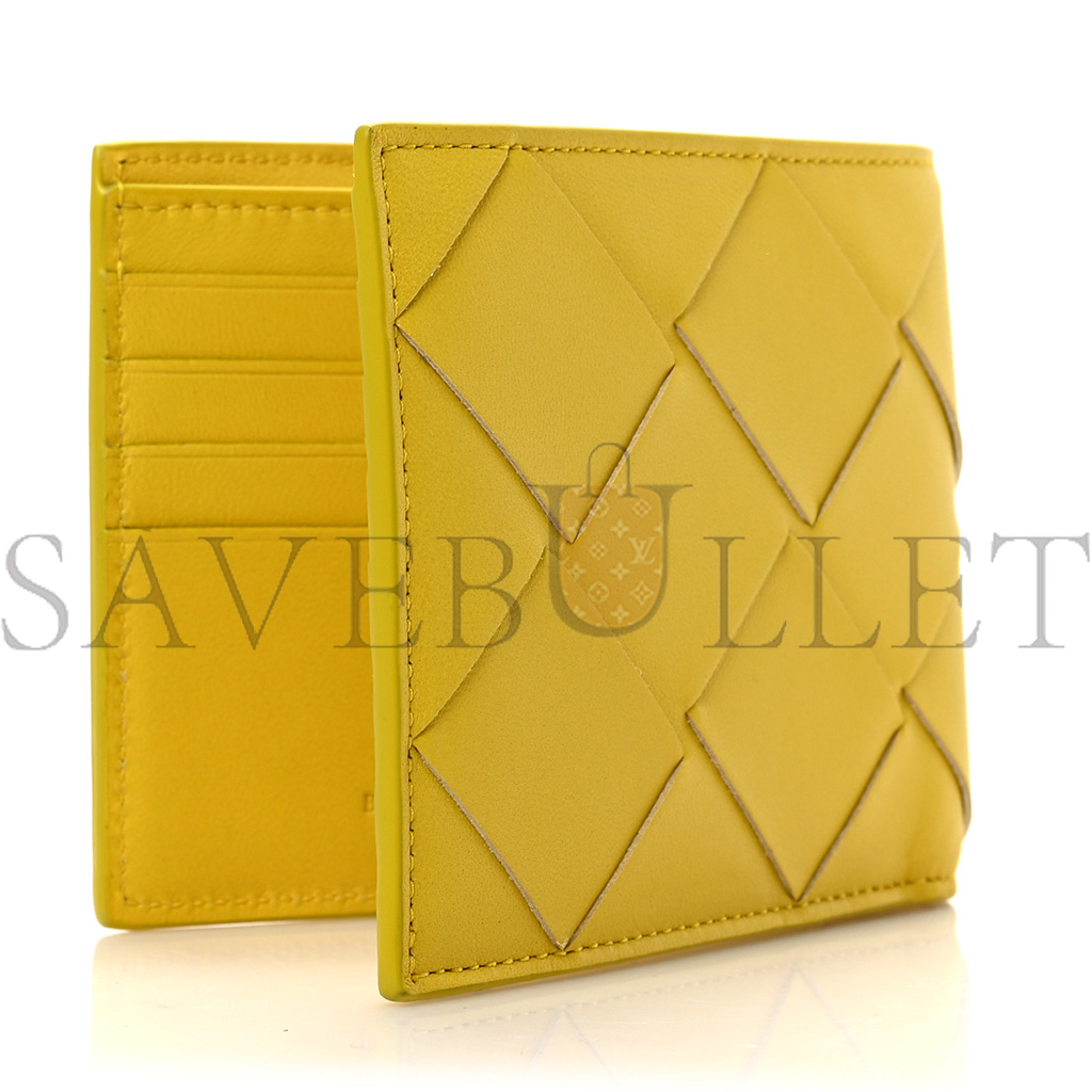 bo*te*ga Ve*ne*ta nappa maxi intrecciato bi fold wallet buttercup (11*10*2cm)