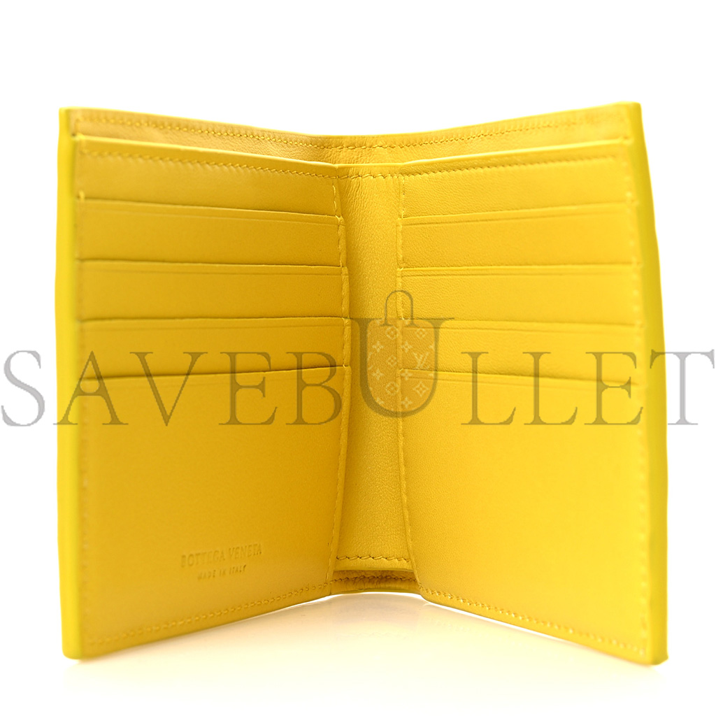 bo*te*ga Ve*ne*ta nappa maxi intrecciato bi fold wallet buttercup (11*10*2cm)