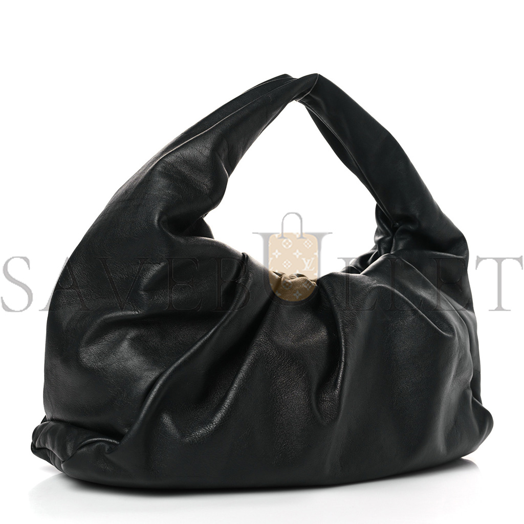 bo*te*ga Ve*ne*ta smooth butter calfskin small the shoulder pouch black (38*22*9cm)