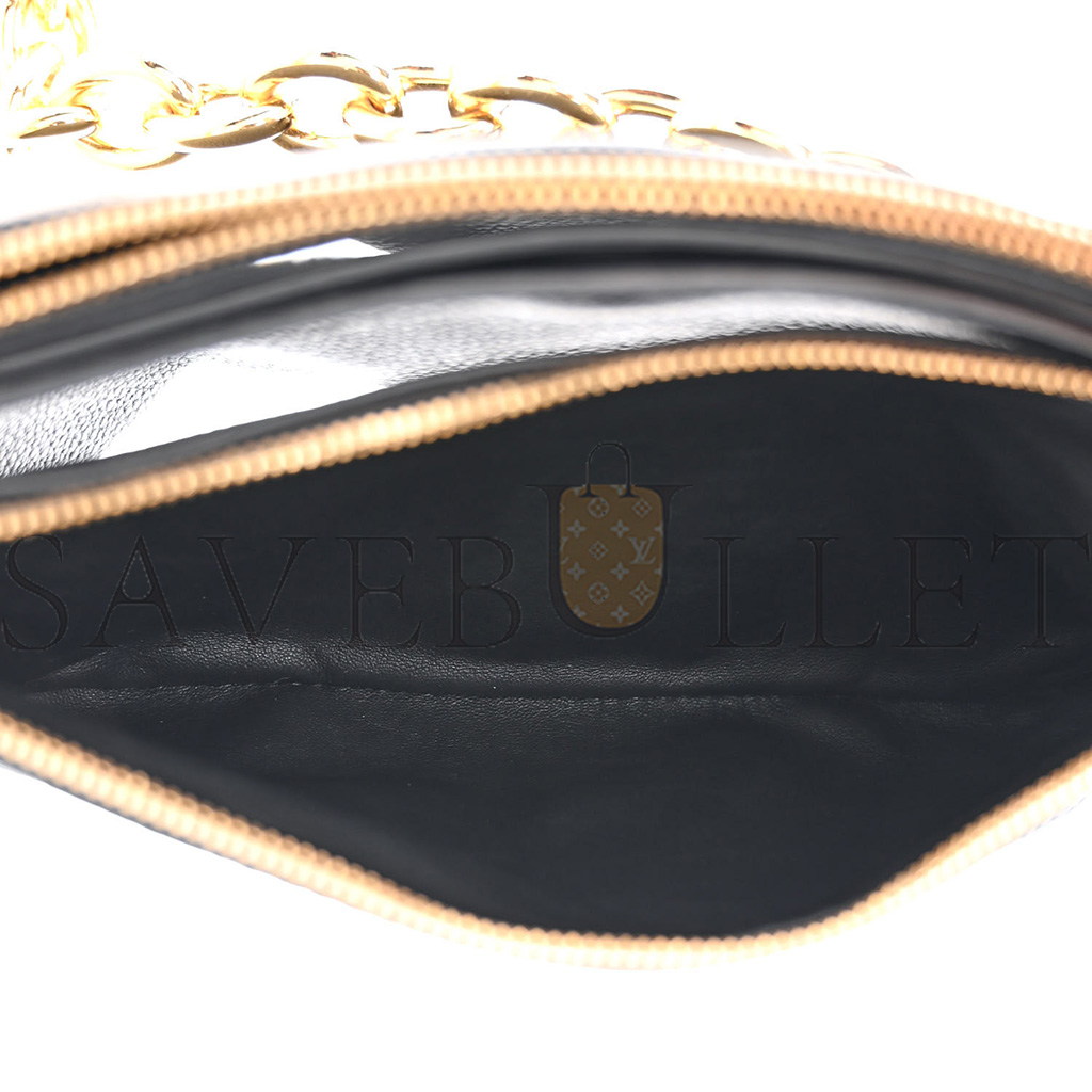 bo*te*ga Ve*ne*ta grained calfskin saint germain chain crossbody pouch black (23*13*3cm)