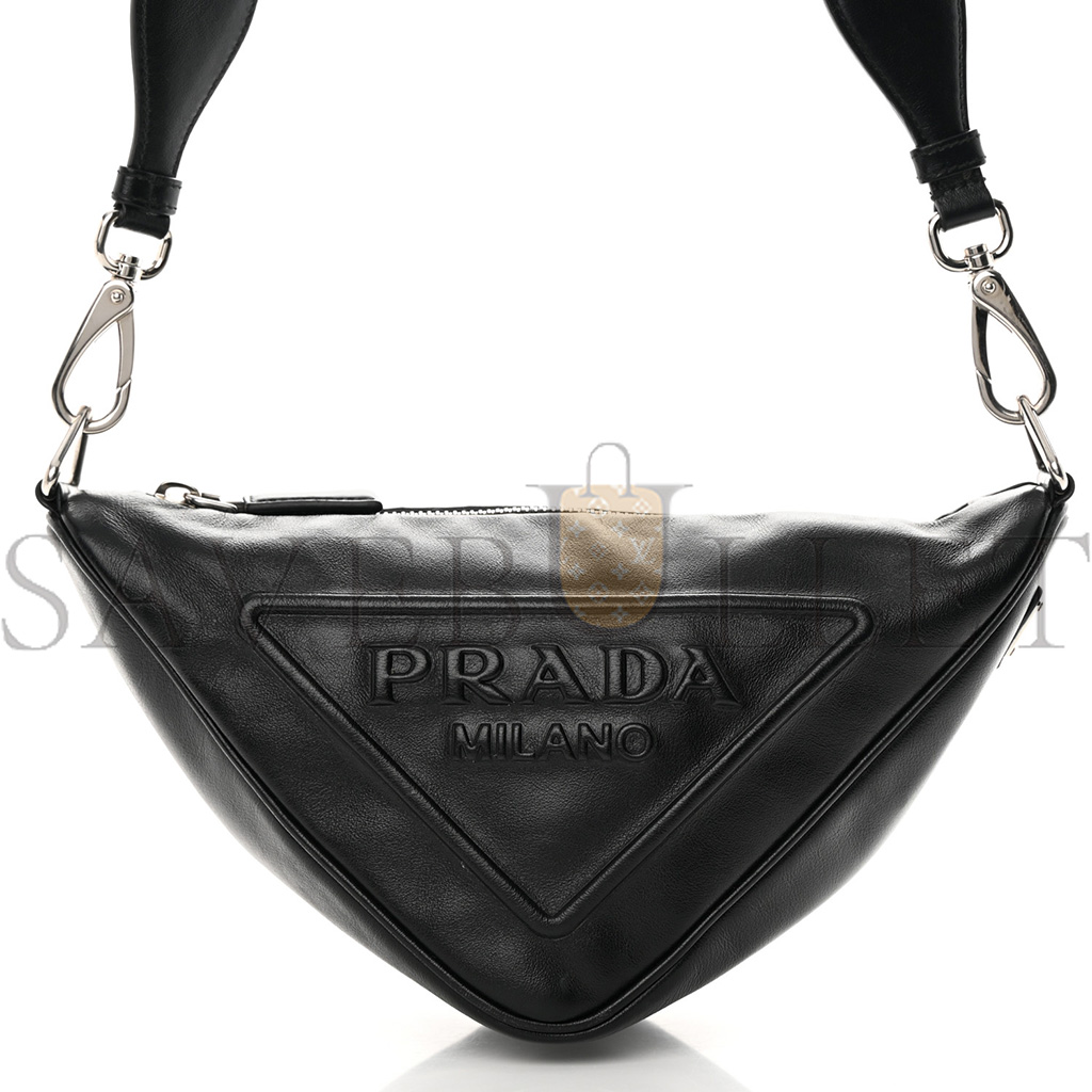Pra*a grace lux triangle shoulder bag black (27*15*11cm)