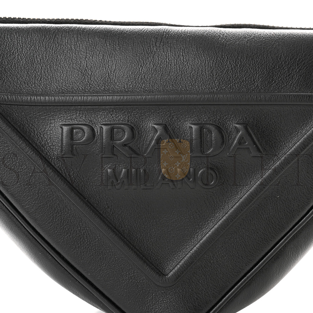 Pra*a grace lux triangle shoulder bag black (25*15*11cm)