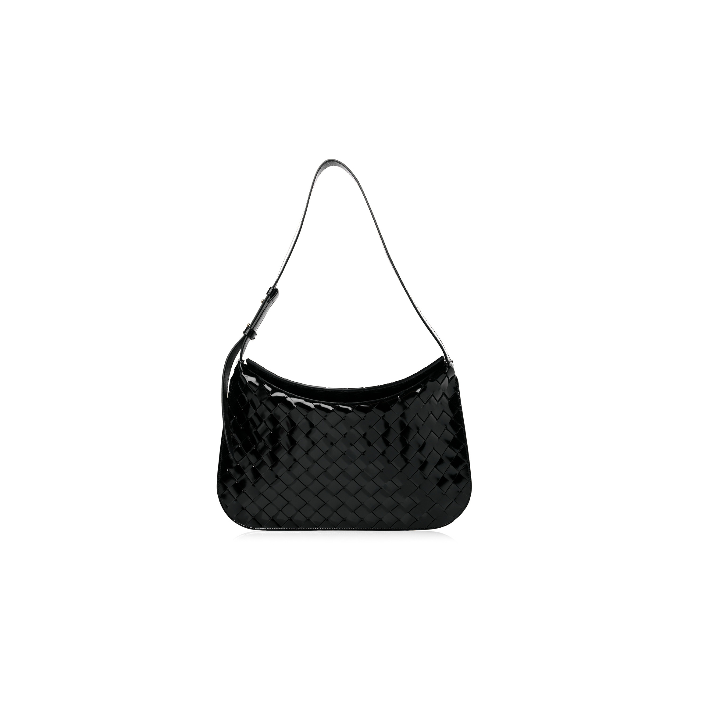 bo*te*ga Ve*ne*ta patent intrecciato shoulder bag black (32*21cm)
