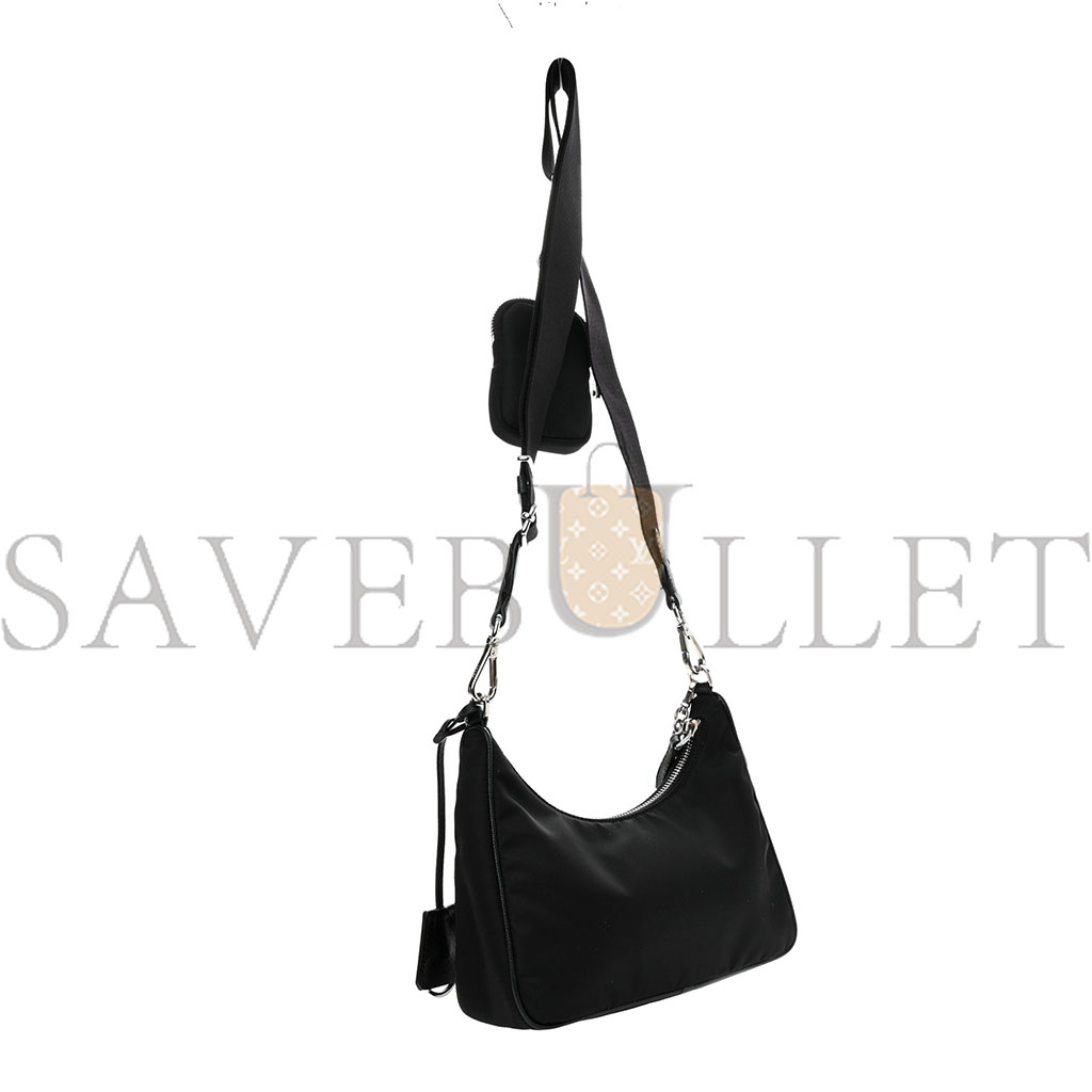 Pra*a nylon re-edition 2005 shoulder bag black (18*18*6cm)
