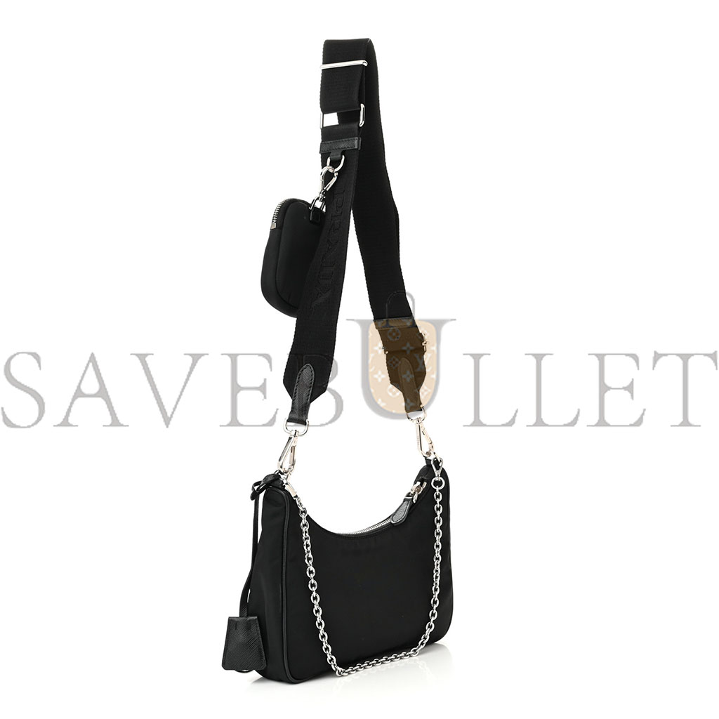 Pra*a nylon re-edition 2005 shoulder bag black (22*18*6cm)