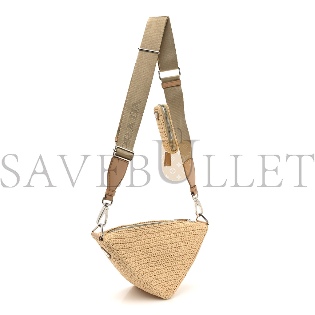 Pra*a raffia triangle shoulder bag natural (27*16*10cm)