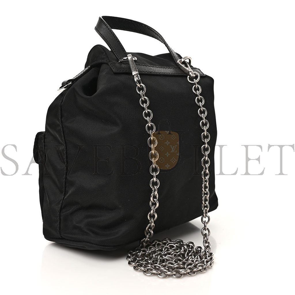 Pra*a nylon vela mini crossbody backpack black (18*17*8cm)