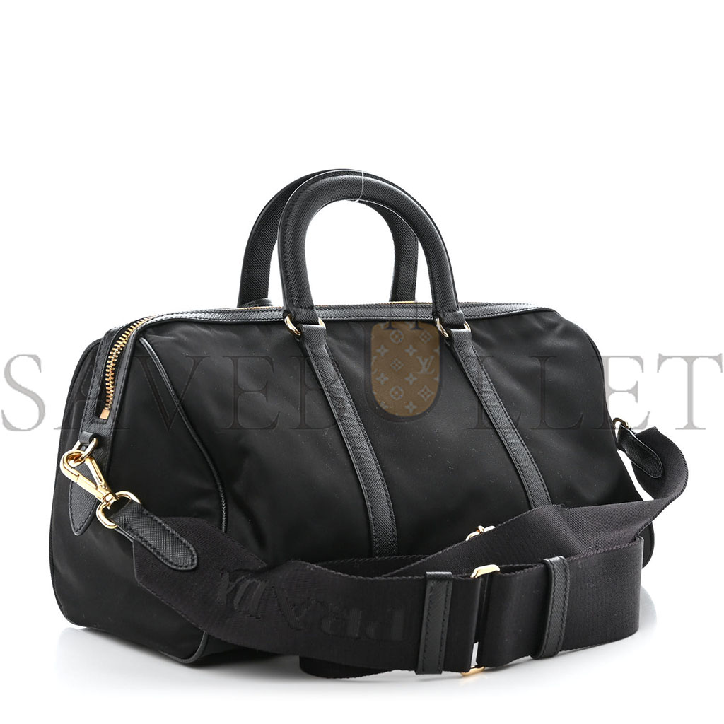 Pra*a nylon saffiano re-edition 1978 medium top handle bag black (31*17*15cm)