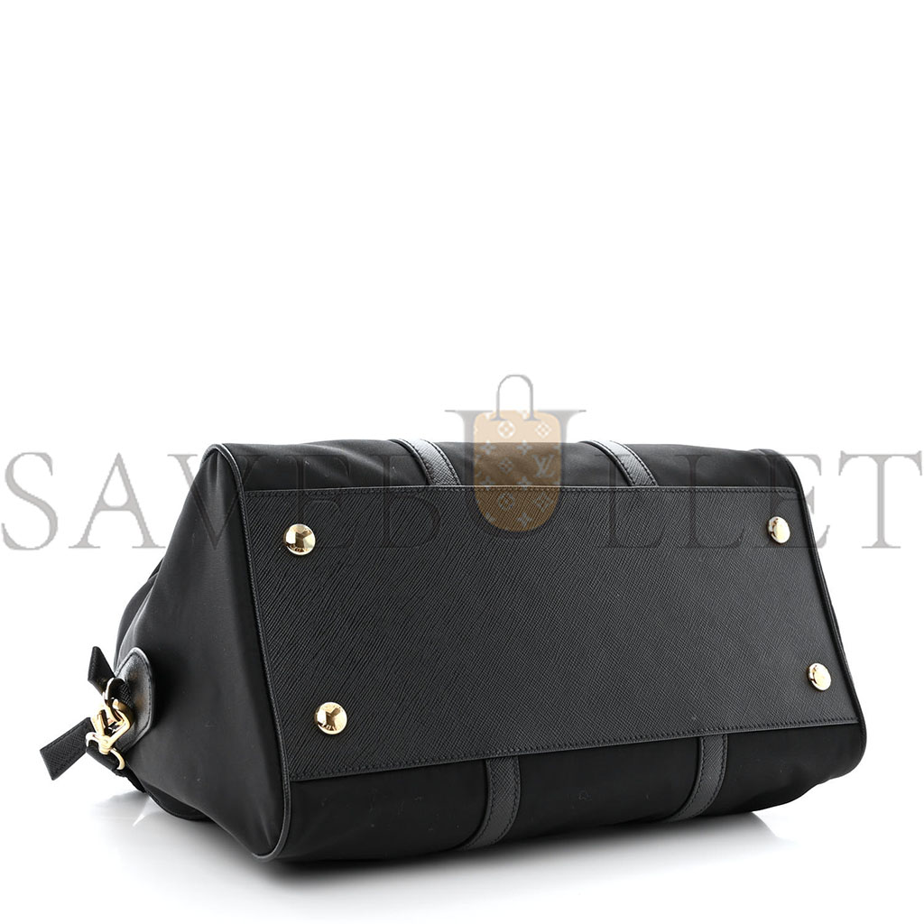 Pra*a nylon saffiano re-edition 1978 medium top handle bag black (31*17*15cm)